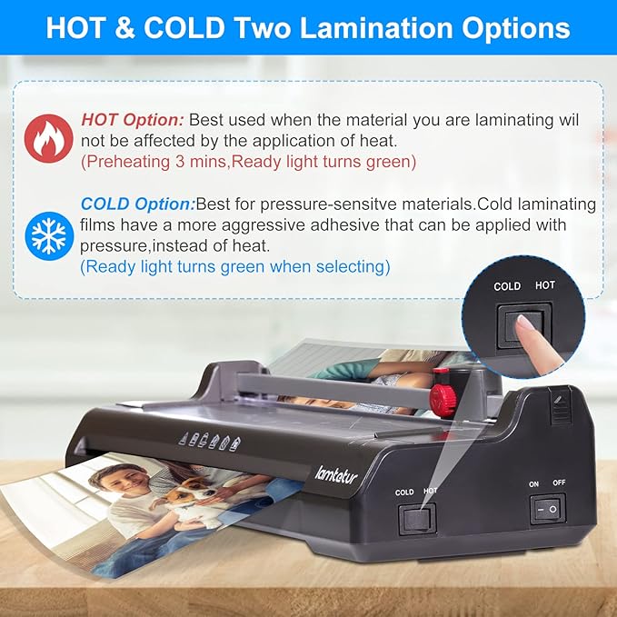 Thermal Laminator Machine 11X17 with 70 Laminating Sheets for Office Home School Teacher Use,13inch Hot&Cold Laminating Machine for A3/A4,Lamination Machine with Paper Cutter, Corner Rounder