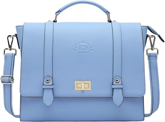 15.6-Inch Laptop-Briefcase-for-Women,Work-Bags Unique Laptop Messenger Bag Satchel-Bag Laptop-Computer Bag with Professional Padded Compartment for Tablet Notebook Ultrabook-Baby Blue Jay