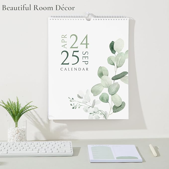 Vertical Greenery Wall Calendar 2024-25, 18 Months Calendar for Wall (April 2024 to September 2025) 11x13.5 Inches Premium Quality with Spiral Twin-Wire Binding