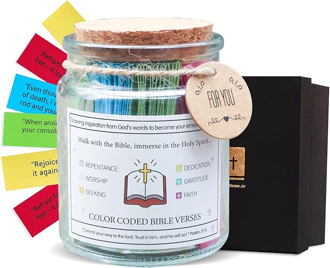 Bible Verse Jar，The Hope Jar Bible Verses，Religious Gifts for Women，Christian Gifts for Women Men，Scripture Prayer Cards Holy Jar，Faith Based Gift Religious Gift for Spiritual Connection