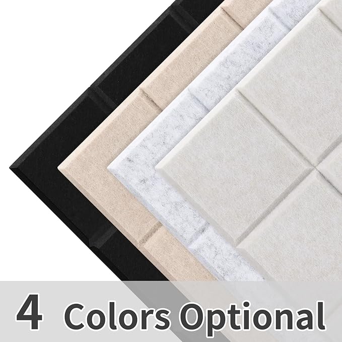 Smarpau 12 Pack Felt Cork Board Tiles 48"x36" Large Cork Board with Safe Removable Adhesive Tabs Square Cork Bulletin Board for Home Office Pin Board Tack Board Light Camel