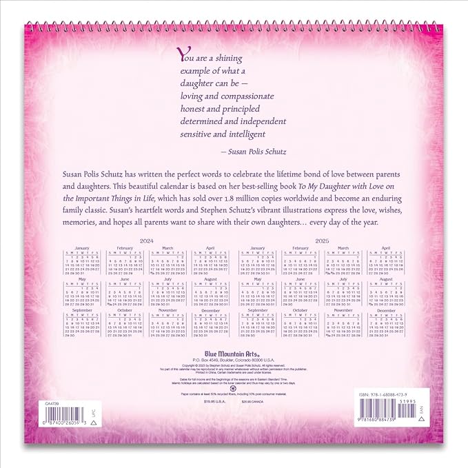 Blue Mountain Arts Daughter, You Are a Gift in My Life-2024 Wall Calendar