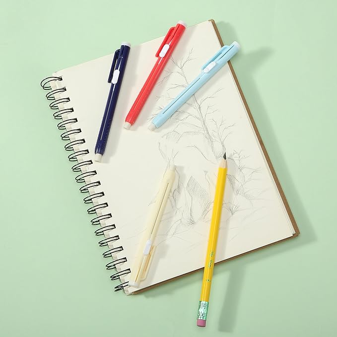 Mr. Pen- Retractable Mechanical Eraser Pen, Pack of 4, Assorted Colors, Pencil Eraser, Eraser for Pencils, Retractable Eraser, Eraser for Artists, Eraser for Pens, Retractable Eraser Pen