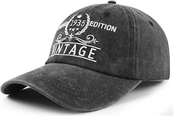 Goyklrb Limited Edition 1935 Baseball Hats for Men Women, Adjustable Cotton Embroidered 90th Birthday Baseball Cap