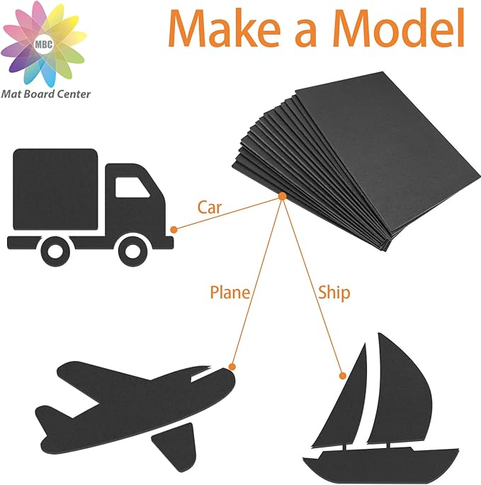Mat Board Center, Pack of 10 Acid-Free Foam Boards, 16x20 inch Black Foam Boards, 3/16" Thick