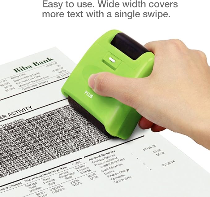 Plus Guard Your ID Wide Roller Stamp, Green
