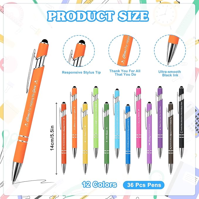 36 Set Teacher Appreciation Gifts Bulk Team - 36 Coffee Cup Notepad+ 36 Ballpoint Pens+ 36 Drawstring Gift Bags, Bulk Gifts for School Office Christmas Teacher's Day Coworker Nurse Employee