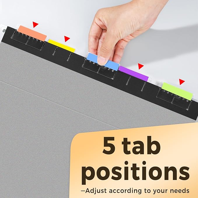 SUNEE Hanging File Folders Legal Size, Black File Folders 25 Pack 1/5-Cut Tabs, Stay Organized for Your Home and Office Bulk File and Documents
