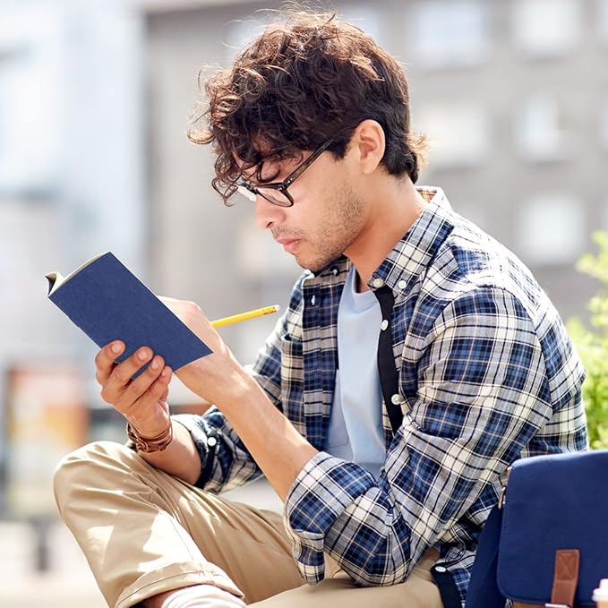 Thenshop 50 Pack Mini Pocket Kraft Notebooks Bulk 4 x 4 Inch Journal Notepads with Dot Memo Sketchbooks Writing Notepad for Party Favors Supplies(Dark Blue,Blank Page)