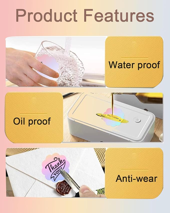 2inch Square Thermal Labels Self-Adhesive, 140 Sheets/Roll Printer Labels for Business and Home, Thermal Sticker for/Shipping/Packaging/DIY Logo Design/Thanks Card/Inventory