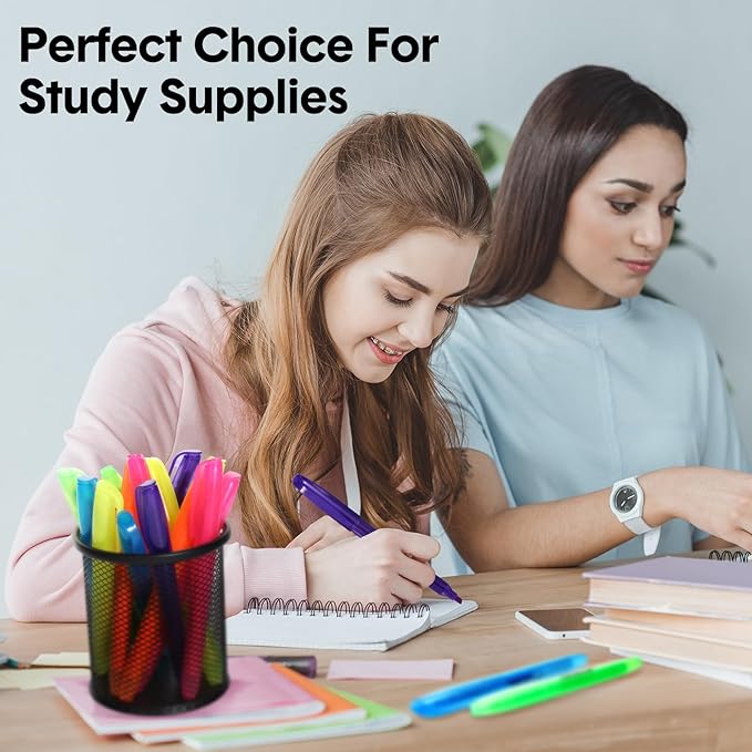 Thenshop 96 Pcs Highlighter Bulk Pack Assorted Colors Highlighter Markers Chisel Tip Fluorescent Pens for Office Classroom Back to School Supplies