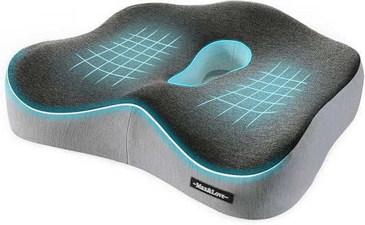 Memory Foam Seat Chair Cushion for Relieves Back Sciatica Pain Tailbone Pain Coccyx Degenerating Disc Orthopedic Osteoarthritis Prostate Cushion Low Back Pain Cushion Hip Shaping (Mixed Colors)
