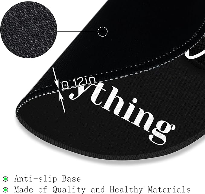 Gctriki Black Computer Mouse Pad for Desk, Funny Small Round Mousepad for Laptop Gaming Work, Inspirational Office Desk Decor Accessories Supplies Gifts for Coworkers, Mindset is Everything