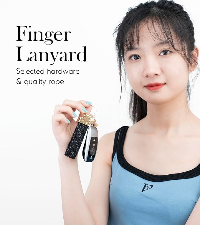 SENLLY Car Keychain, Stretchy Key Holder, Original Elastic Anti-Drop Design Finger Lanyard Strap