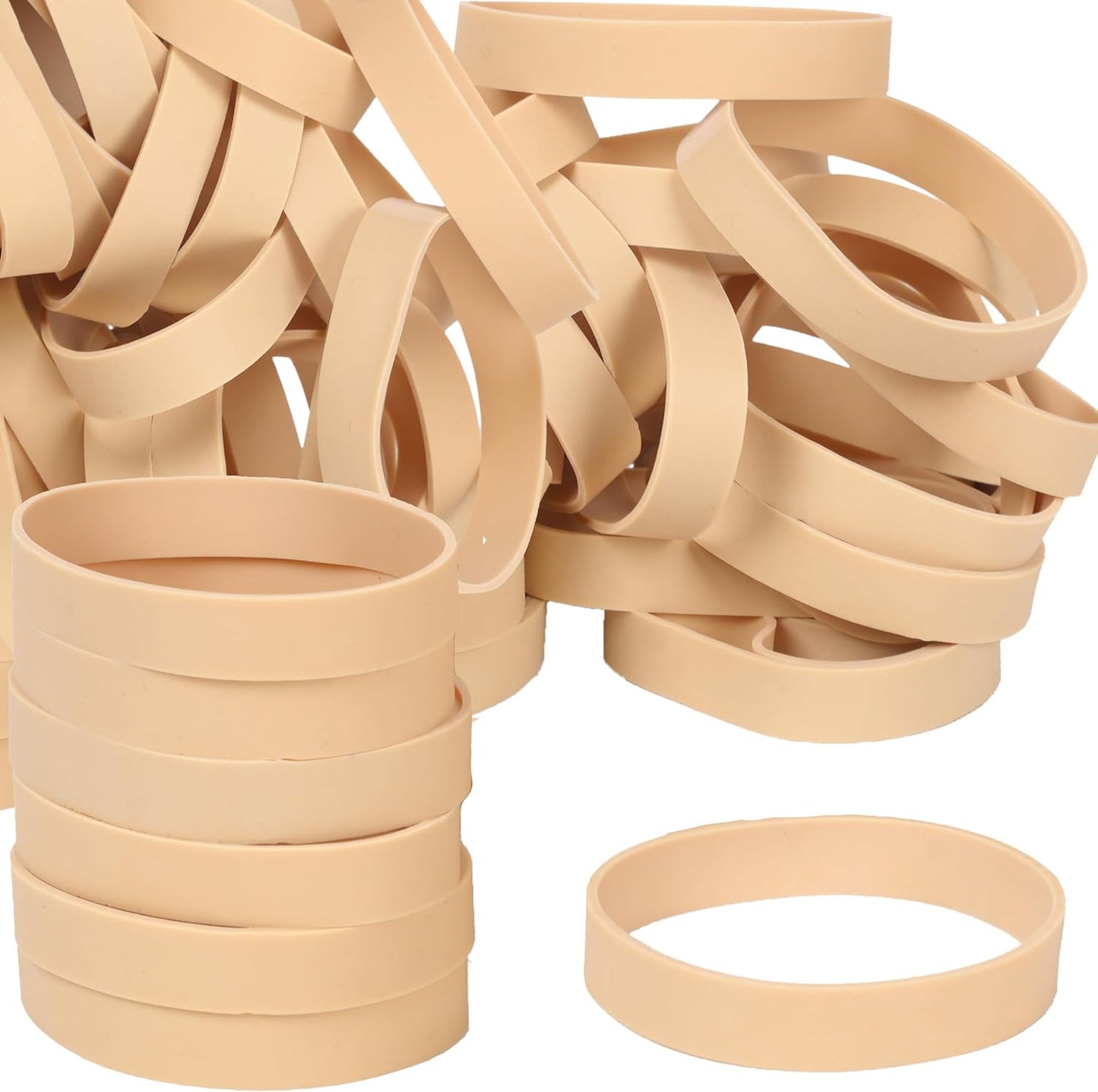 Size #84 Tactical Rubber Bands,Elastic Band Beige Rubber Band 50pcs Heavy Duty Wide For Office Home Supplies(3-1/2" x 1/2'')