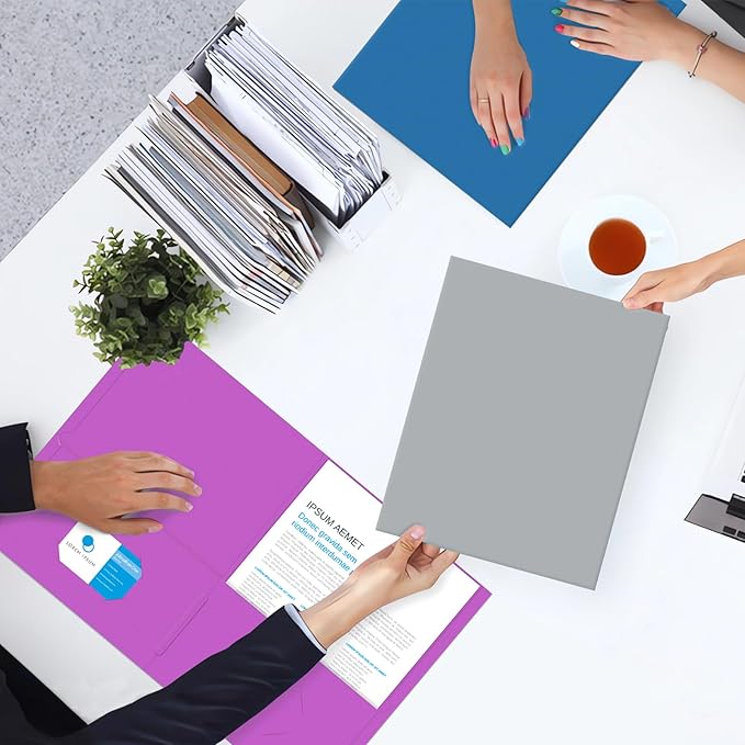 Two Pocket Folders, PANDRI 75 Pack 2 Pocket Folders, Letter Size Paper File Folder for School Office Home Business, Assorted 5 Colors