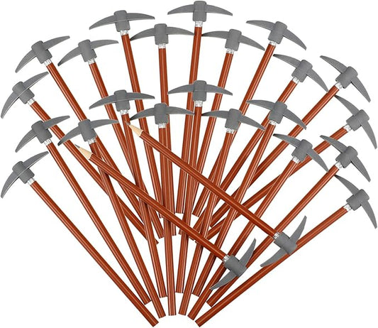 Chinco 24 Pieces Pickaxe Pencils Eraser Set Funny Eraser Topper Pencils Bulk with Axe Shape Erase for Students Gifts