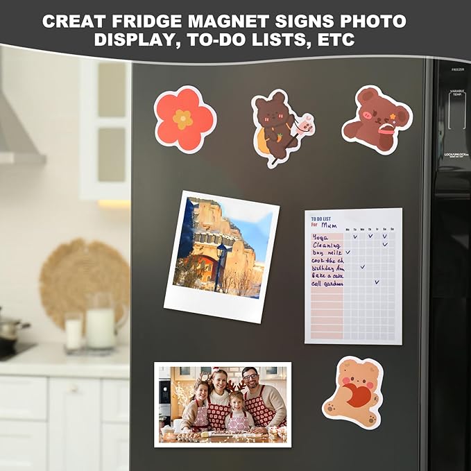 Adhesive Magnetic Sheets, Magnetic Sheets with Adhesive Backing, 8" x 10", 10 Pack Flexible Magnet Sheets with Adhesive - Sticky Magnets with Adhesive Backing for Photo and Picture Magnets