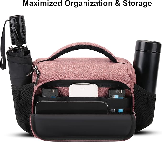 DOMISO Camera Bag Case Waterproof Anti-shock Shoulder Bag, Pink