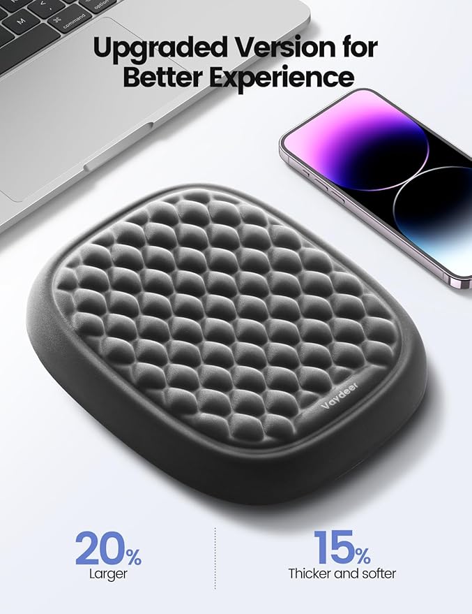 Vaydeer 1pc Elbow Rest Pad, Desk Wrist Rest Armrest, Soft Memory Foam Ergonomic Support, Mouse Cushion Pillow, Wrist Pain Relief for Computer Laptop Working Typing Gaming Travel Office Accessory-Large