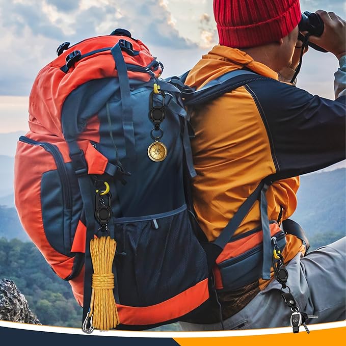 Heavy Duty Retractable Keychain, 3 Pack, Retractable ID Badge Holder Reel, Tactical ID Badge Reel, Key Ring Outdoor (Black, Black, Black)