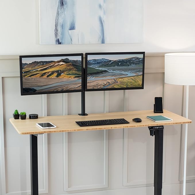 VIVO Bamboo 60 x 24 inch Universal Solid One-Piece Table Top for Standard and Sit to Stand Height Adjustable Home and Office Desk Frames, DESK-TOP60O