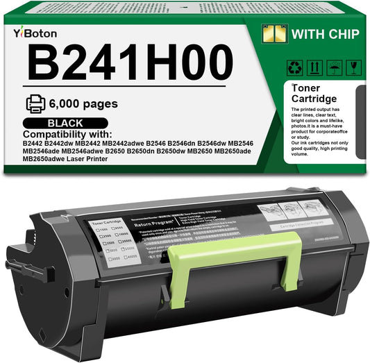 High Yield B241H00 Black Toner Cartridge Compatible with Lexmark B241H00 Toner Cartridge for B2338 B2338dw B2442 B2442dw MB2338 MB2442 Printers (6,000 Pages)