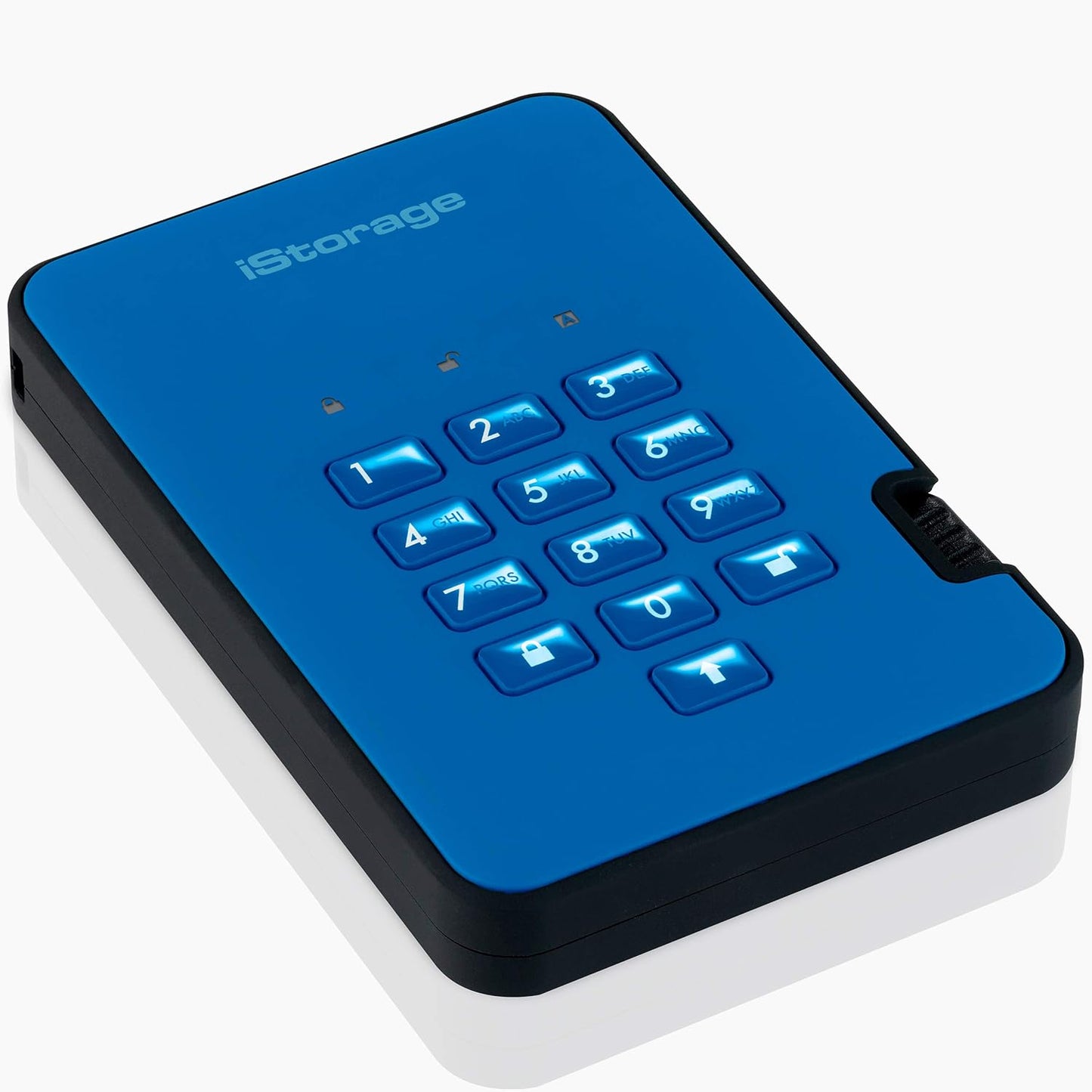 iStorage diskAshur2 HDD 500GB Blue | Secure portable hard drive | Password protected | Dust & water resistant | Hardware Encryption