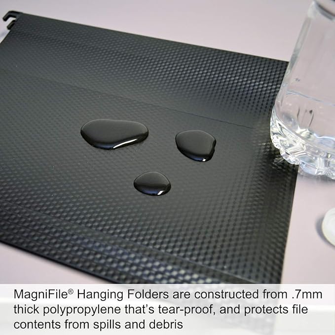 Ultimate Office MagniFile Hanging File Folders V Base Letter Size with 11 inch Magnified Indexes That Double The Size of Your File Titles to Find Files Fast. (Set of 10 Black)