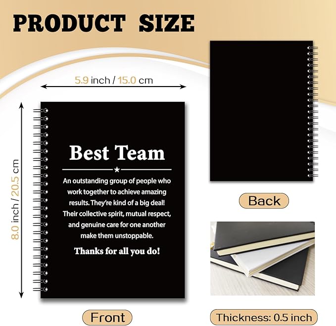 YAZMEEN Team Blank Spiral Notebook（160 Pages） Best Team Definition Hardcover Sketchbook Employee Appreciation Gift Teamwork Gift Funny Notebook Gift for Coworker Friend Team Member Leader Office Work