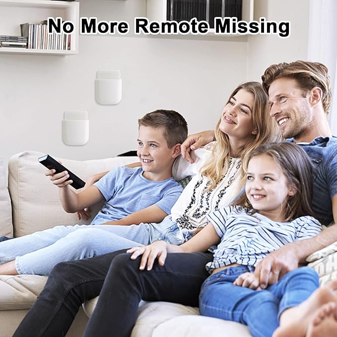 3 Pcs Remote Control Holder, Wall Mount Pen Holder Hole-Free Self Adhesive Phone Charging Organizer Pencil Storage Containers for Home Office School Supply Orgaizer (White