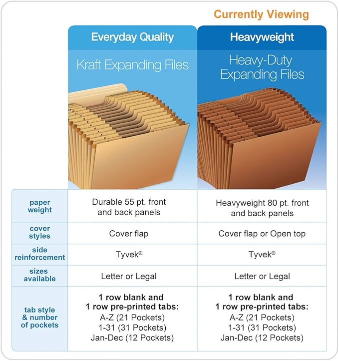 Globe Weis /Pendaflex Heavy Duty Expanding File with Flap, 12 Monthly Pockets, 1/3 Cut Tabs, Brown, Letter Size (R117MLHD)