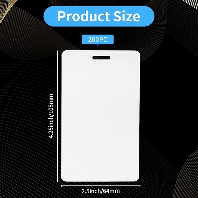 200 Pieces 5 Mil 2 1/2" x 4 1/4" Luggage Laminating Pouches Without Rope Clear Thermal Laminate Pouch Tags with Slot Hole for Pass Cards Student ID (200, 5 Mil-No Loops)