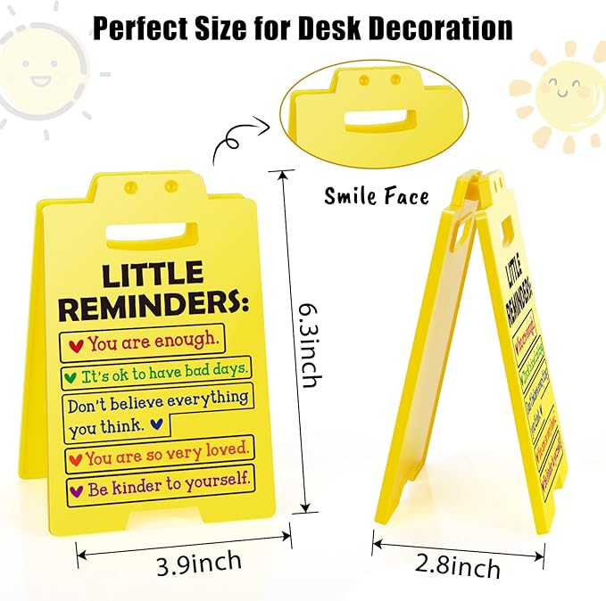 MBL Inspirational Positive Gifts Women - Motivational Mental Health Self Love Gift for Men Coworker College Student Birthday Christmas White Elephant, Little Reminders Office Dorm Decor Sign