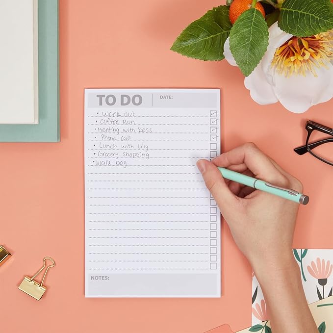 Paper Junkie 6 Pack To Do List Notepads, Daily Reminder Checklist (8.5 x 5.5 In, 60 Sheets Each)