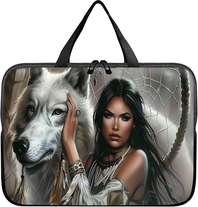 Universal Laptop Sleeve Tablet Case 12 inch, White Wolf Slim Carrying Case Durable Handbag Travel Laptop Bag for Surface Pro 9 8 7/Laptop Go 2 3, MacBook Air 11/12