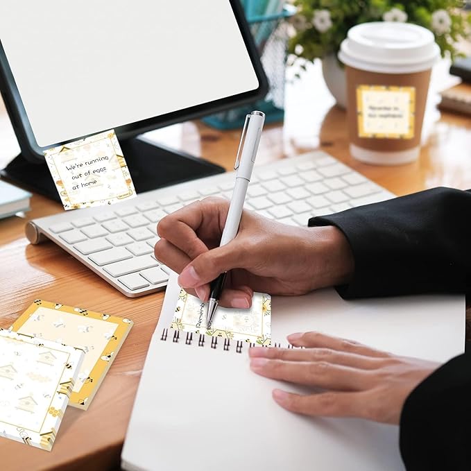 9 Pieces Bee Sticky Notes Adhesive Bee Memo Notes Self-Stick Note Pads for Spring Summer School Office Home Supplies Students Teachers Presents, 9 Styles
