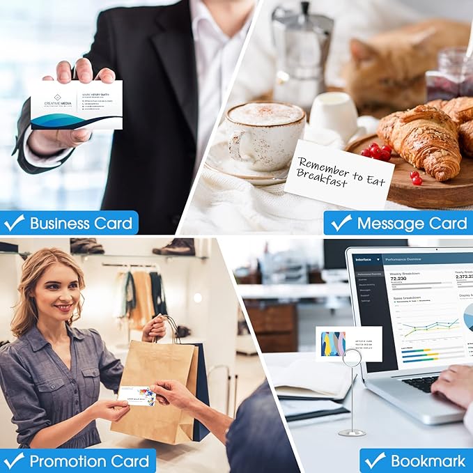 MaxGear Business Card Printable Business Card, Compatible with Laser & Inkjet Printer, Double-Sided Printing, Heavyweight, Matte White Paper, Smooth Edge, 10 Cards/Sheet, 1000 Cards, 3.5" x 2"（8871