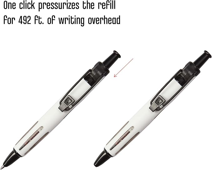 Tombow 56068 AirPress Ballpoint Pen, White, 1-Pack. Pressurized Pen Easily Writes Overhead and on Wet Paper