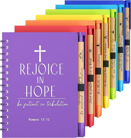 INSADA 56 Sets of Multicolored Christian Prayer Journals in Bulk small notepad 5.43” x 4.33” Spiral Notebooks with Matching Pens - Easter Gifts for Women kids,Church Members & Bible Study Groups