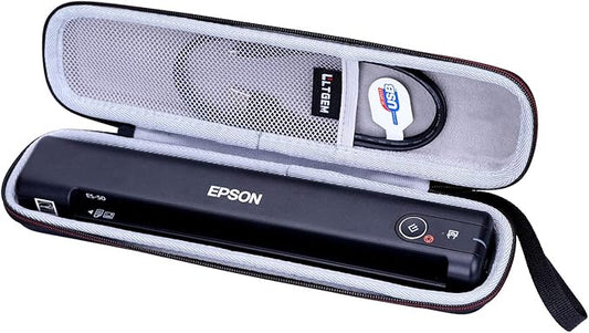 LTGEM Hard Case for Epson Workforce ES-50/55R/60W/65WR & DS-30/70/80 & Epson RapidReceipt RR-60/70W Portable Document Scanner