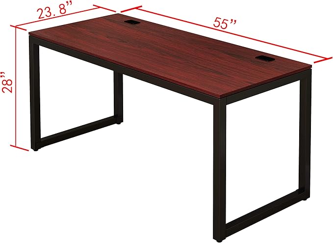 SHW 55-Inch Commercial-Grade Office Computer Desk, Cherry