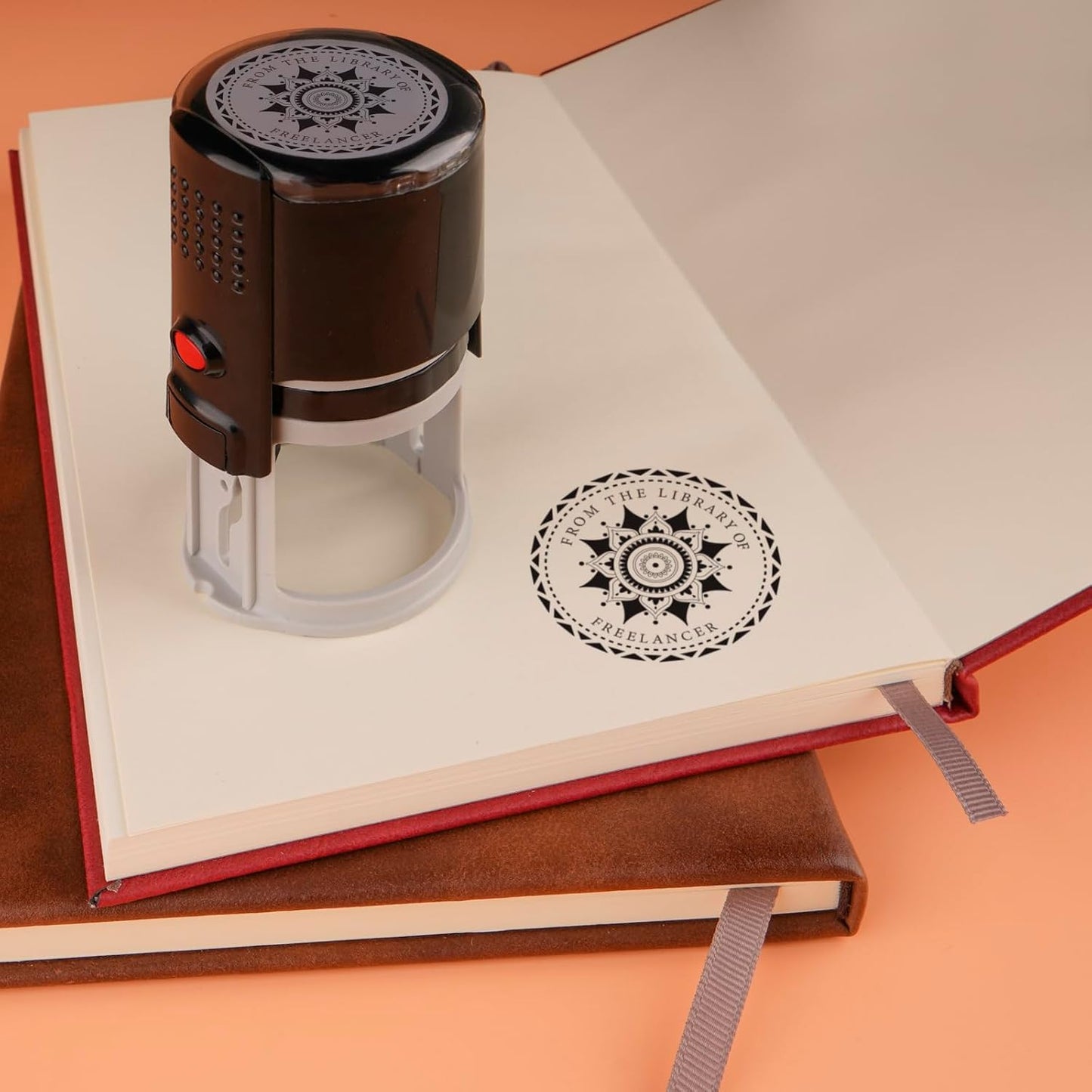 Custom Ink Stamp | Personalized Self Inking Stamp Gifts for Book Lovers, Readers, Teachers | 5 Ink Colors (Star-03)