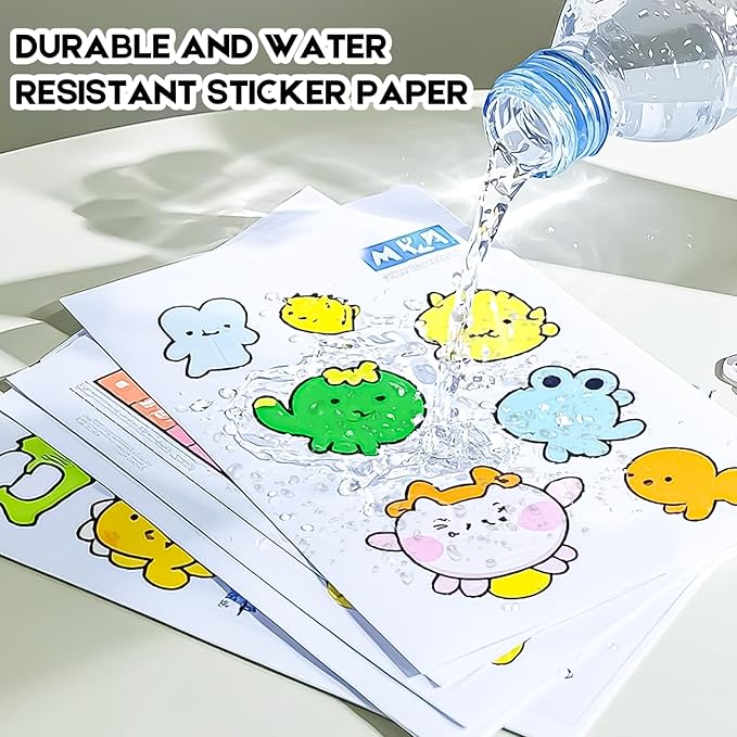 30 Sheets Premium Printable Vinyl Sticker Paper for Inkjet Printers Glossy White 8.5x11 Inch Waterproof & Vibrant Colours Retains Ink Well Tear Resistant Great for Cutting Machines