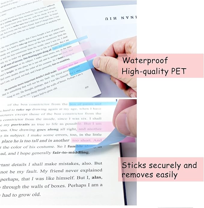 WSCHU 3400Pcs Sticky Tabs Book Tabs, Morandi Translucent Book Markers Sticky Note Tabs,Multi-Colored Writable & Repositionable Book Annotation tabs, Page Markers, Annotation Supplies