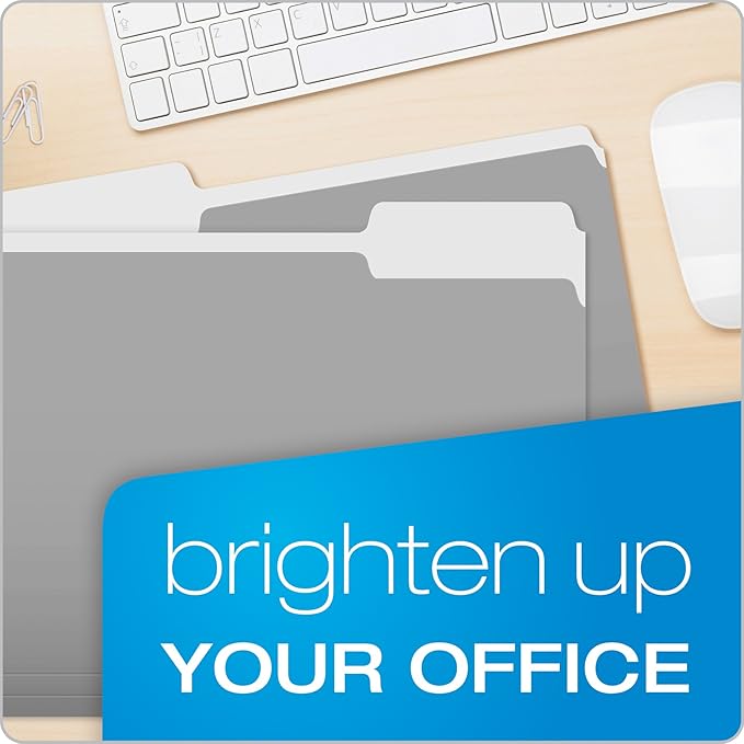 Pendaflex Two-Tone Color File Folders, Letter Size, 1/3 Cut, Gray, 100 Per box (152 1/3 GRA)