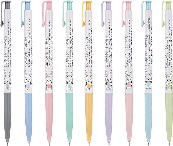 ZEESOON Xeno Lunatic Lunny 0.38mm Slim Ball Point Pen Dozen Box 12 Pcs, Made in Korea (Assorted 12pcs)