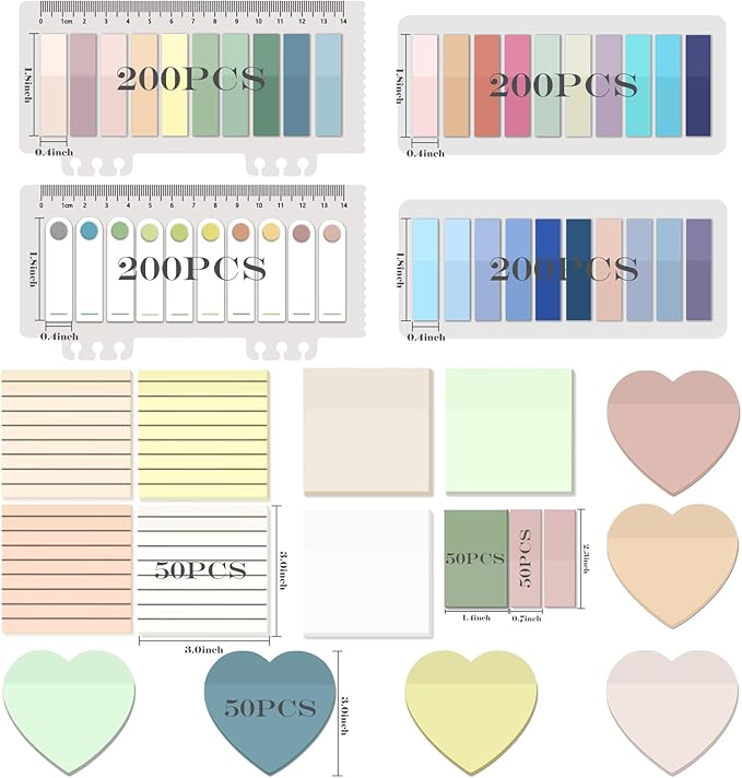 BAYTORY 1600 Sheets Transparent Sticky Notes with Lined, Clear Waterproof 3 x 3 inch See Through Memo Pad, Self-Adhesive Translucent Writable Index Tabs for Annotating Books