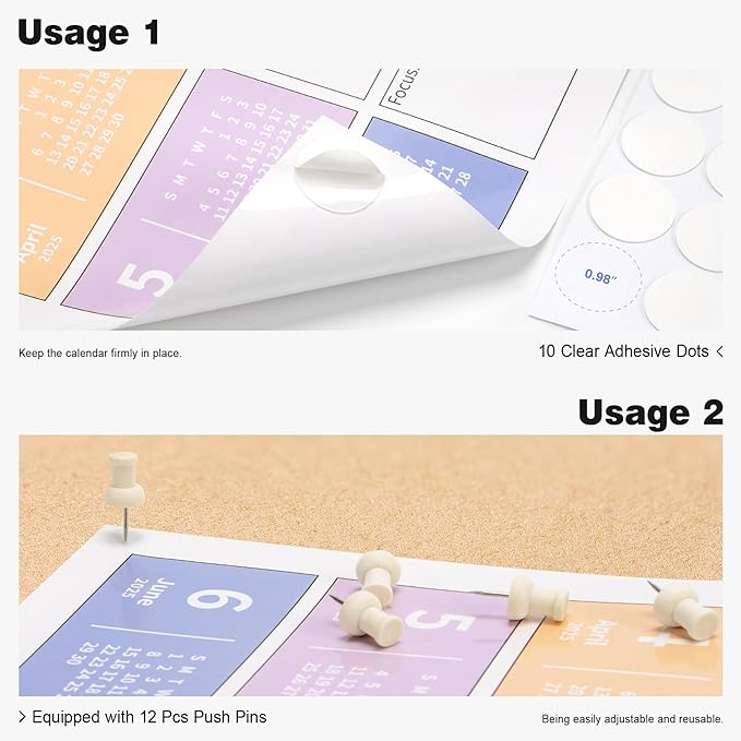 Ospelelf Calendar 2024-2025 Large 32'' x 48'' White Board Dry Erase Calendar for Wall, 12 Month Laminated Calendar for Classroom, Family, Use July 2024 - June 2025