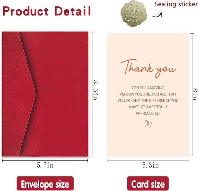 Thank You Card for Men Women, Thank You Card Gift for Friend Teacher, Appreciation Cards for Doctor Coworker Boss